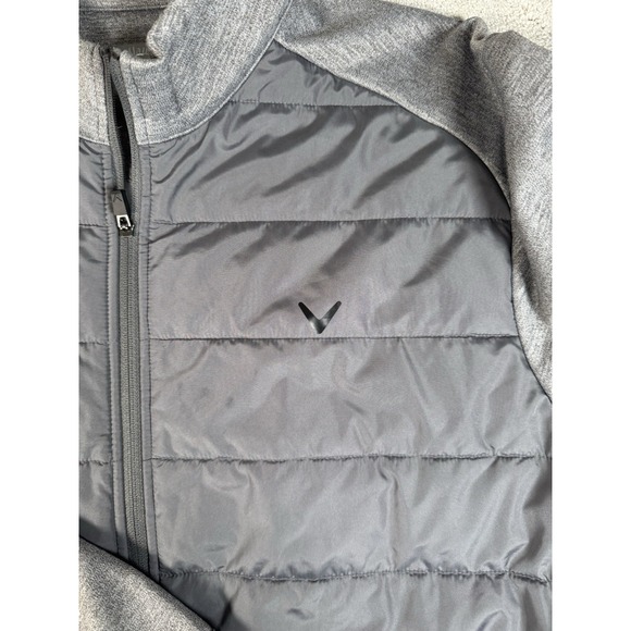 Callaway Golf Men Full Zip Quilted Puffer Jacket Tradewinds Platinum Gray Sz XL - Picture 2 of 9
